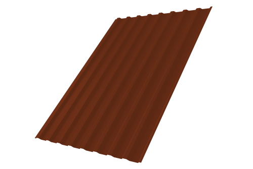 Профнастил С20В 0,45 PE с пленкой RAL 3009 оксидно-красный