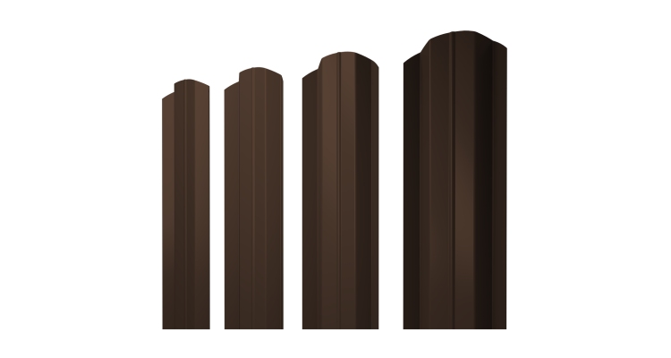 Штакетник М-образный В фигурный 0,45 PE RAL 8017 шоколад