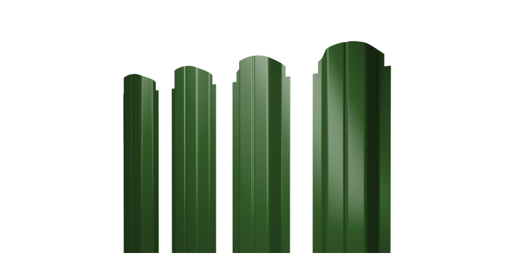 Штакетник П-образный A фигурный 0,45 PE RAL 6002 лиственно-зеленый