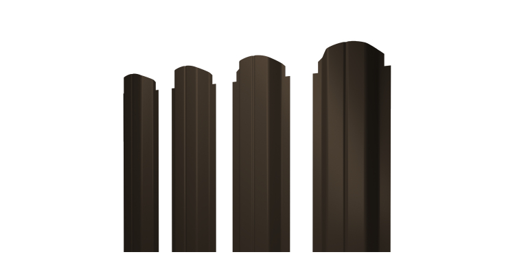 Штакетник П-образный A фигурный 0,5 Satin RR 32 темно-коричневый
