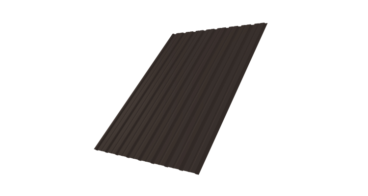 Профнастил С10В 0.5 Satin с пленкой RR 32 темно-коричневый