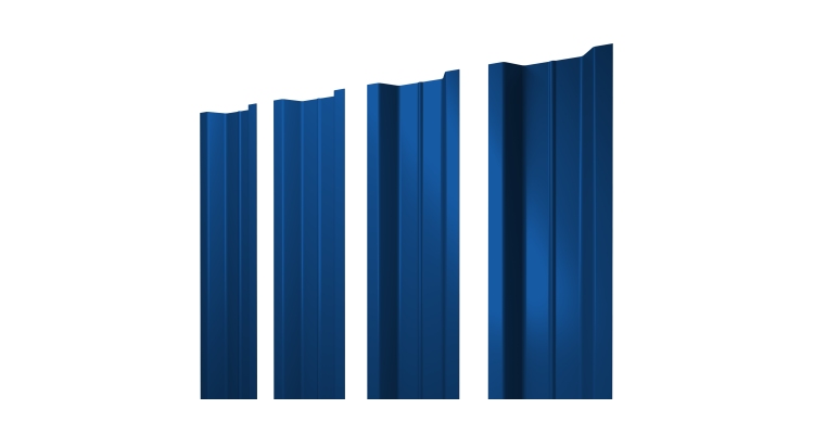 Штакетник П-образный В с прямым резом 0,45 PE RAL 5005 сигнальный синий