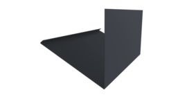 Планка примыкание верхнее к трубе фальц 0,45 Drap TwinColor RAL 7024 мокрый асфальт (2м)