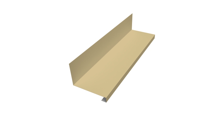 Планка примыкание нижнее к трубе фальц 0,45 PE с пленкой RAL 1014 слоновая кость (2м)