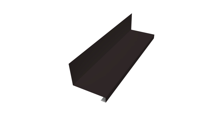 Планка примыкание нижнее к трубе фальц Grand Line 0,5 Satin с пленкой RAL 9005 черный (3м)