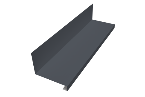 Планка примыкание нижнее к трубе для Кликфальц Pro Grand Line 0,5 Satin Matt RAL 7024 мокрый асфальт (2м)